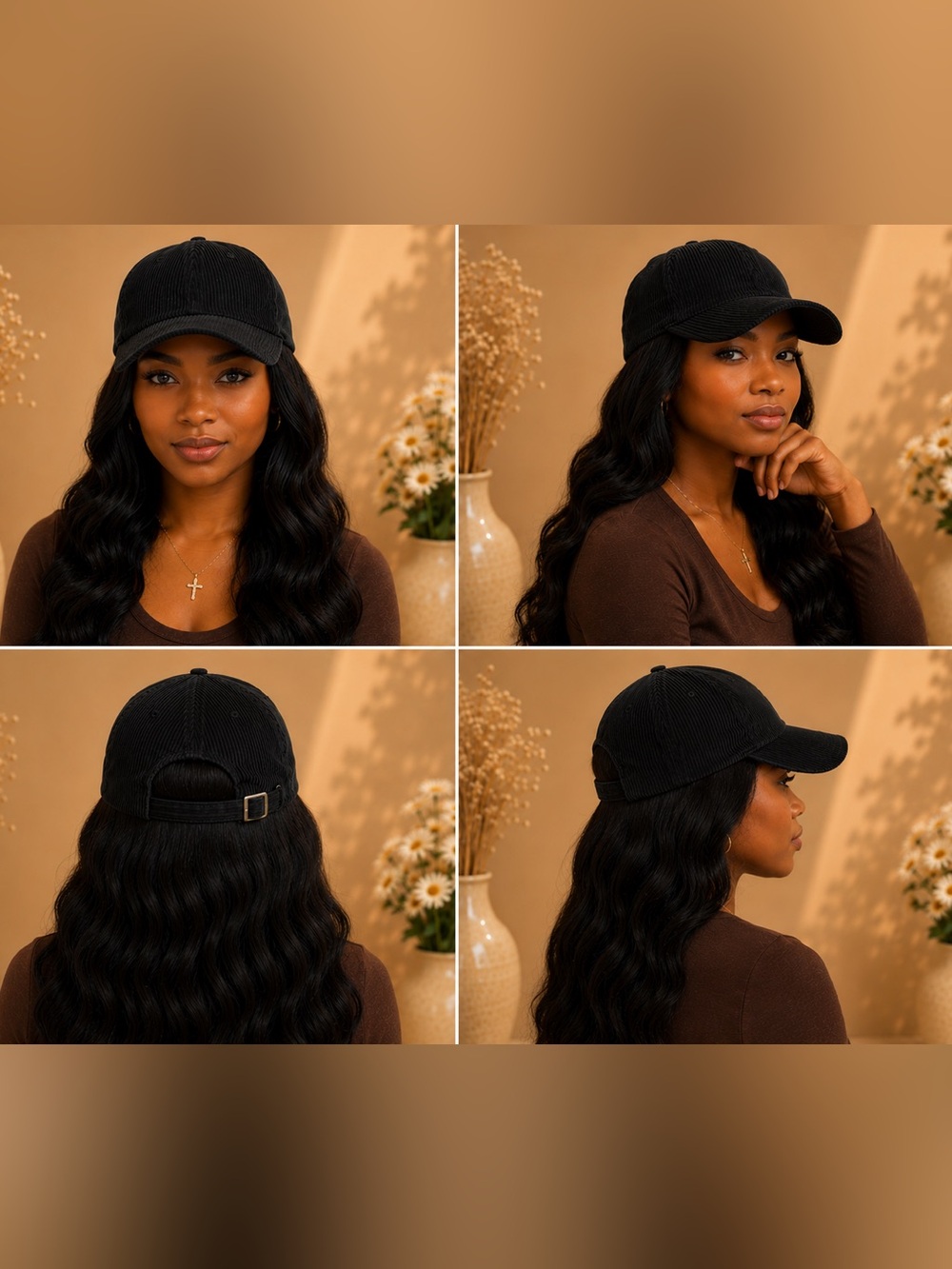 Corduroy Baseball Cap black